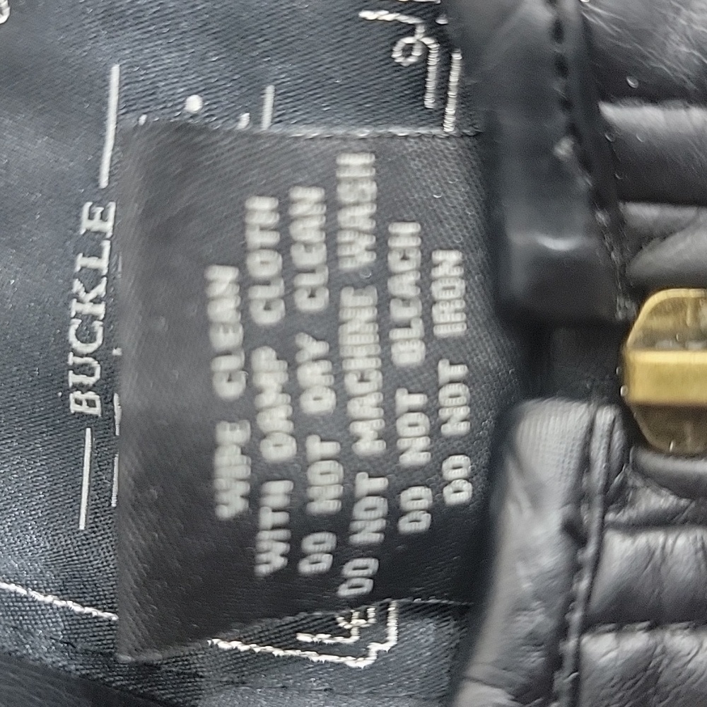 Buckle Black Fitted Faux Leather Brass Accent Embroidered Jacket size Small - Picture 4 of 9